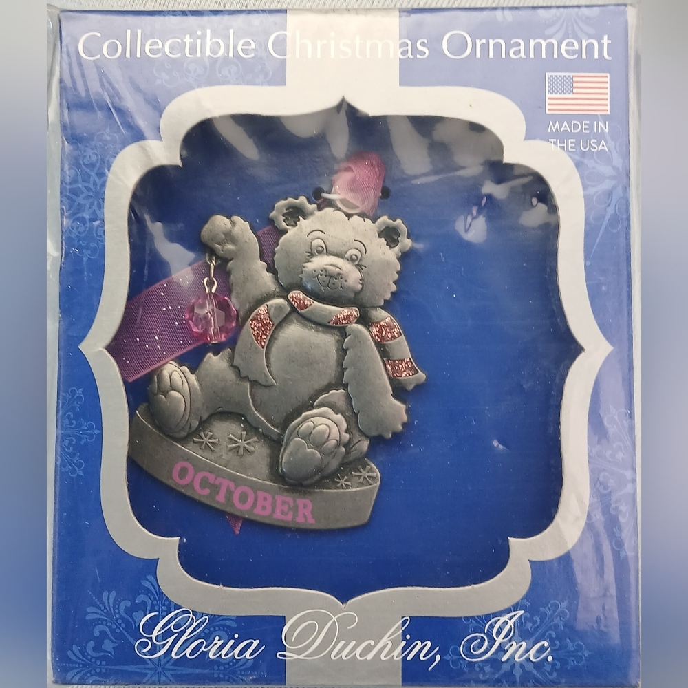 Gloria Duchin Collectible Christmas Ornament- October Bear